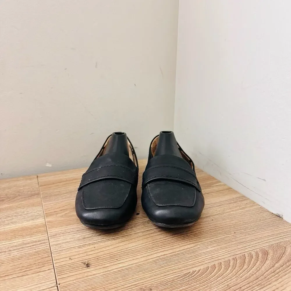 BOC Black Leather Slip On Loafers Women’s Size 7.5